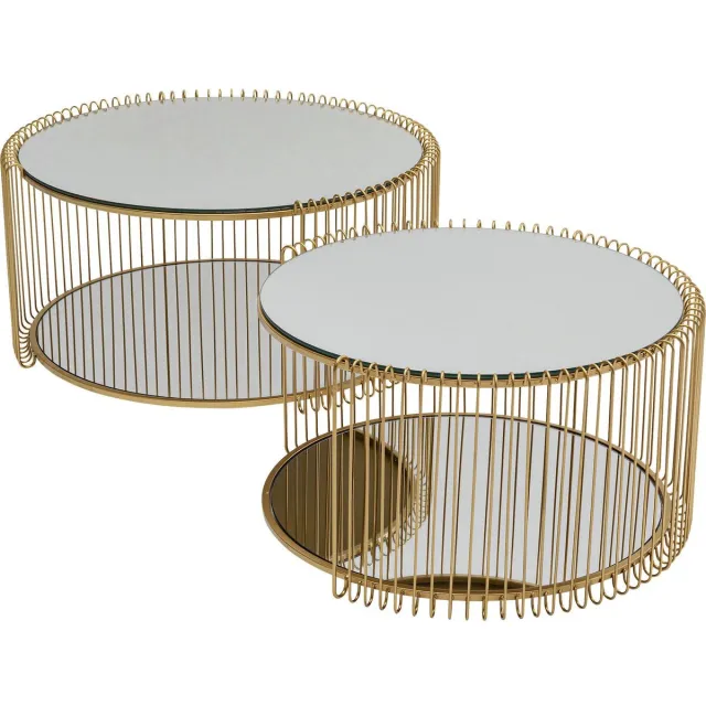 Kare Design Salontafel Wire Double messing (2/Set) Kare Design Goud