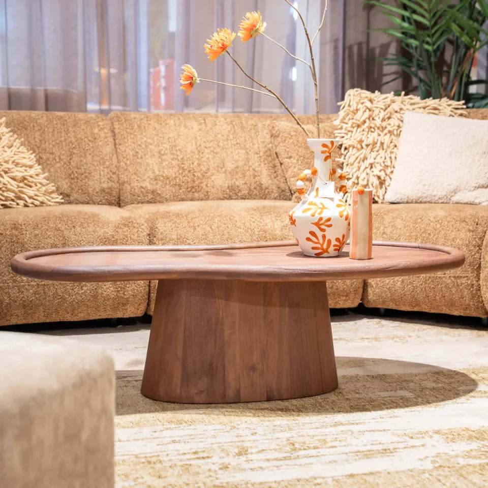 Giga Meubel Salontafel Estella - Organisch Donkerbruin Mangohout - 130x60x39cm, foto 5