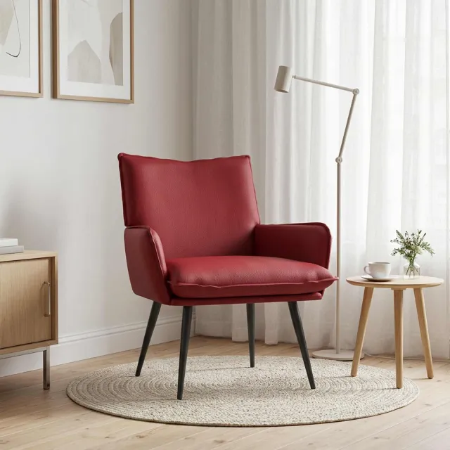 vidaXL Fauteuil Wijnrood Kunstleer Bordeauxrood