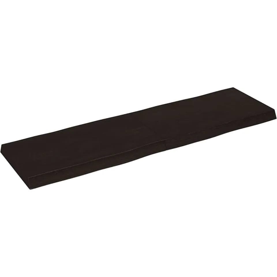 vidaXL Tafelblad natuurlijke rand 140x40x(2-6)cm eikenhout donkerbruin, foto 2