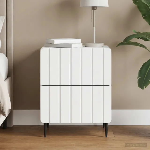 vidaXL Nachtkastje met lade Wit 43 x 34,5 x 49,5 cm Bewerkt hout, foto 2