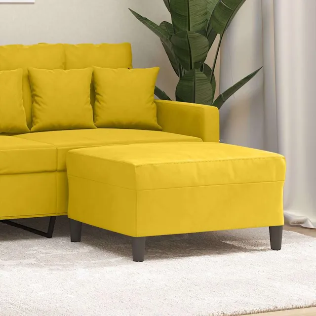 vidaXL Voetenbank 70x55x41 cm fluweel geel