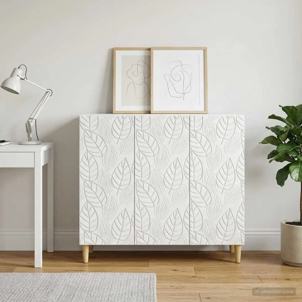 vidaXL Dressoir Wit 89 x 34,5 x 80 cm Bewerkt hout, foto 3