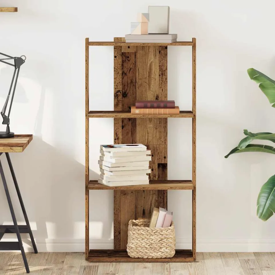 vidaXL Boekenkast 3-laags 60x30x120 cm bewerkt hout oud houtkleur bruin, foto 2