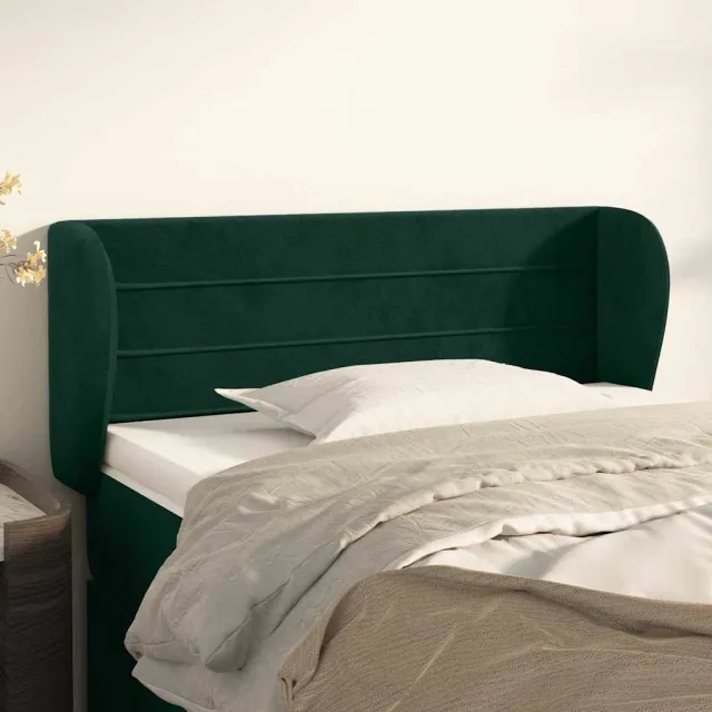 vidaXL Hoofdbord met randen 93x23x78/88 cm fluweel donkergroen groen