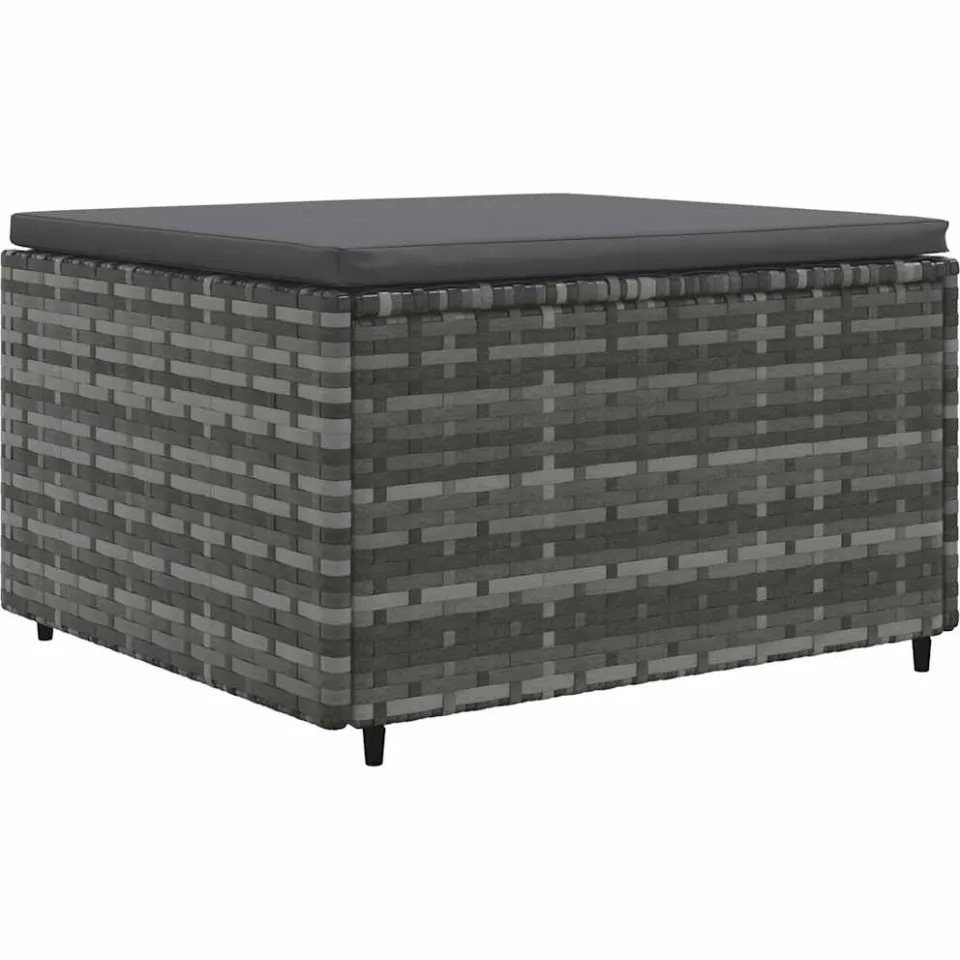 vidaXL 6-delige Loungeset met kussens poly rattan grijs, foto 4