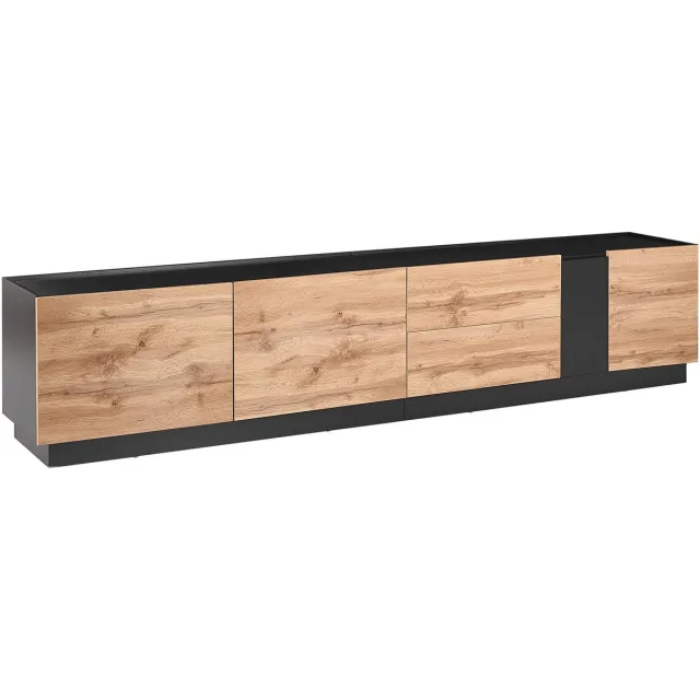 Beliani CLONCURRY - TV-meubel - Lichtbruin/Zwart - MDF