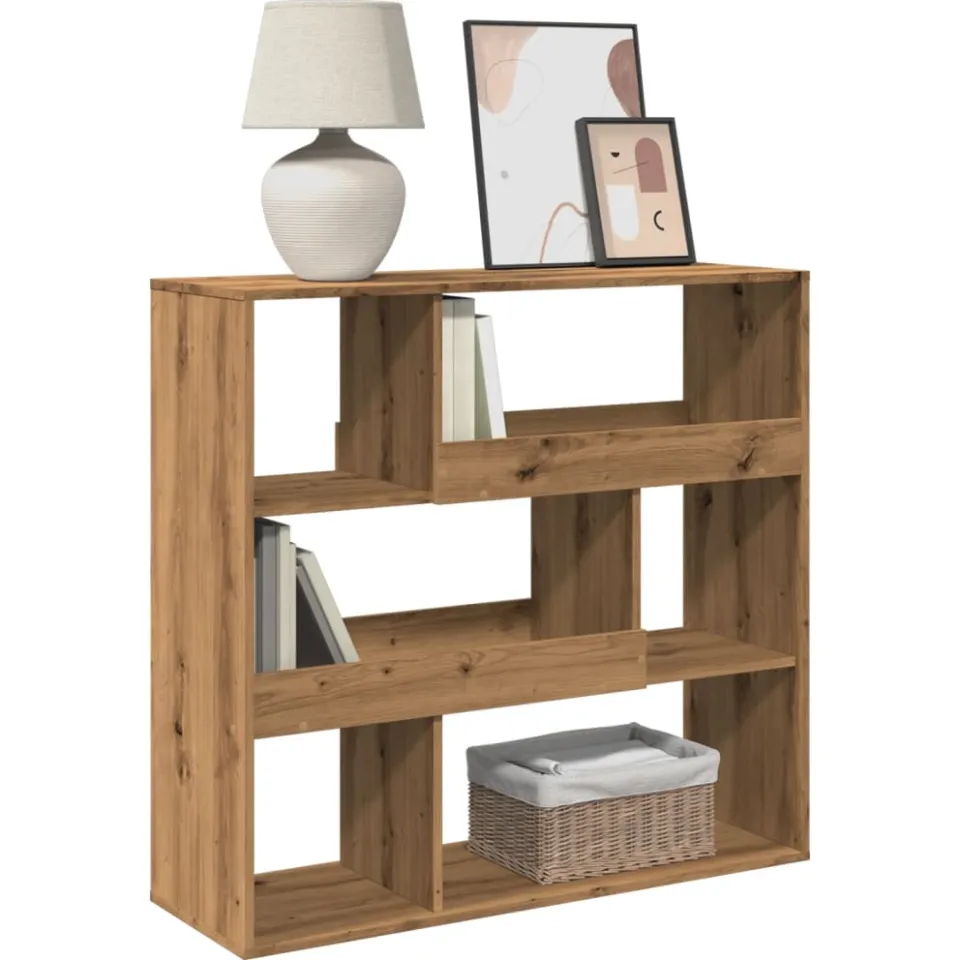 vidaXL Boekenkast / kamerscherm 100x33x94,5 cm artisanaal eikenkleurig, foto 3