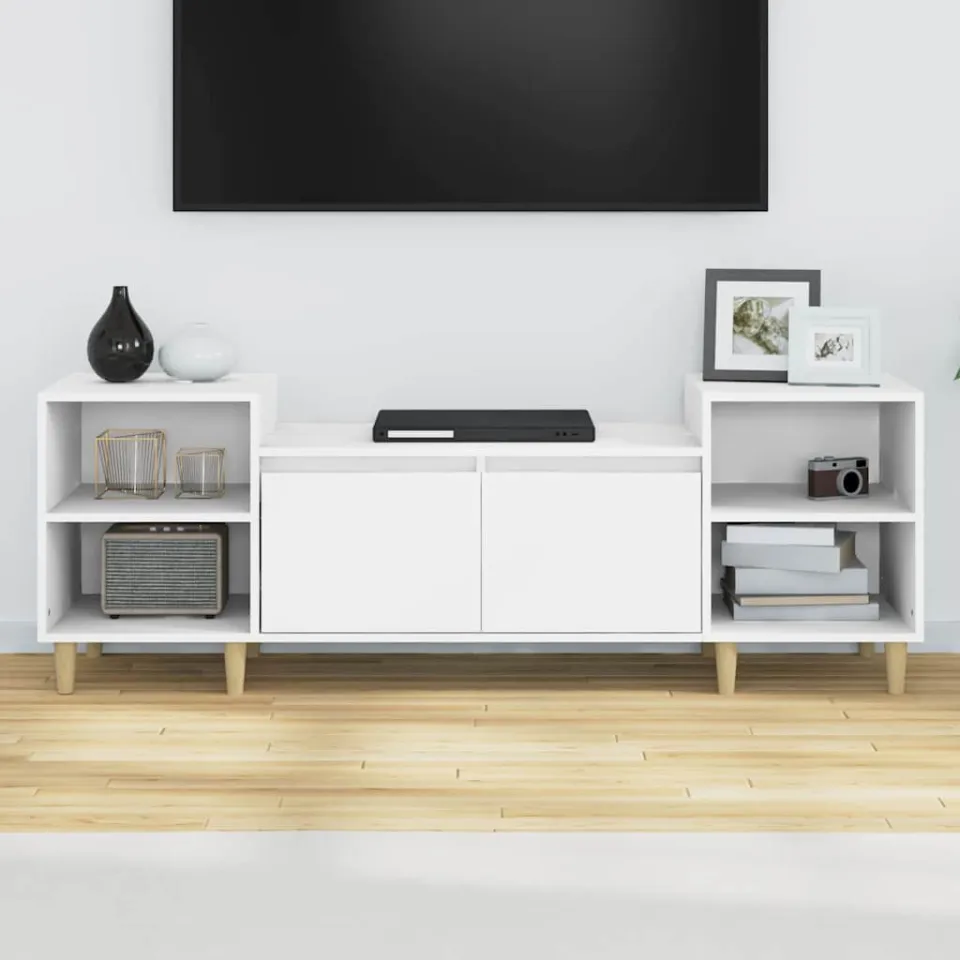 vidaXL Tv-meubel 160x35x55 cm bewerkt hout wit, foto 3