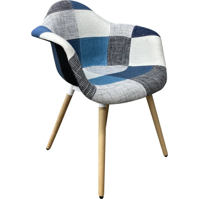 Lina RIA Eetkamerstoelen – Keukenstoelen - Blauw - Grijs - Stof