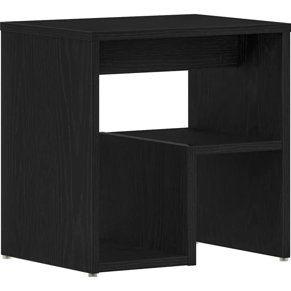 vidaXL Nachtkastje Zwart Eiken 40 x 30 x 40 cm Bewerkt hout, foto 3