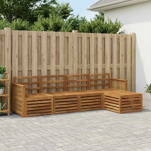 vidaXL Buiten bankenset 5 st 5-zits Naturel Massief Acaciahout Bruin