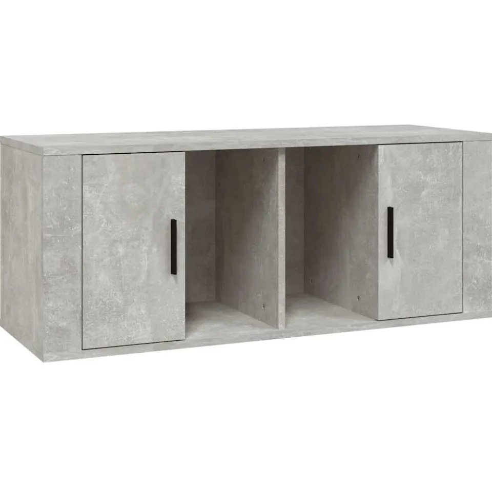 vidaXL Tv-meubel 100x35x40 cm bewerkt hout betongrijs grijs