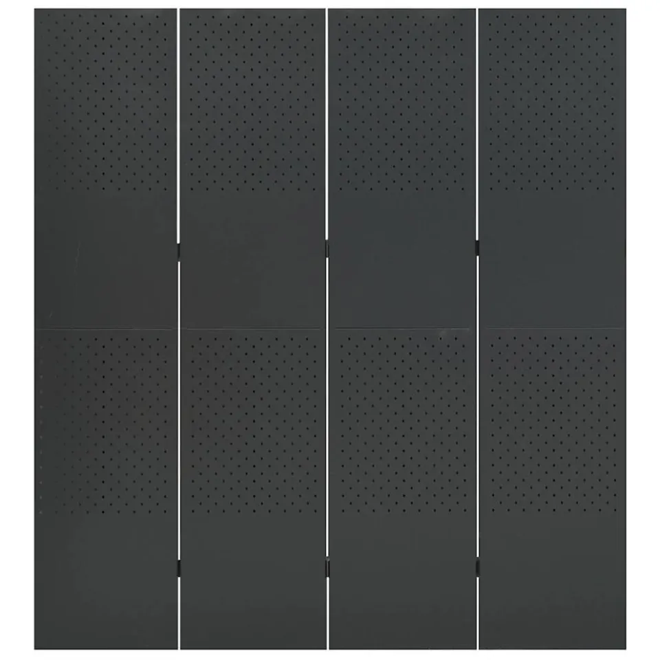 vidaXL Kamerscherm met 4 panelen 160x180 cm staal antracietkleurig, foto 2