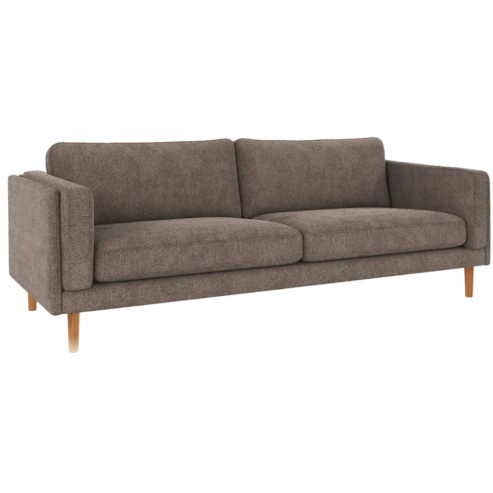 Rowico Home Braden gestoffeerde 3-zitsbank donkergrijs met houten poten - 216 cm, foto 2