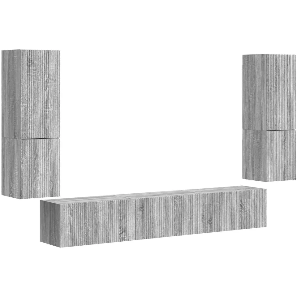 vidaXL Tv-meubelset 4 st Grijs Sonoma Bewerkt hout, foto 3