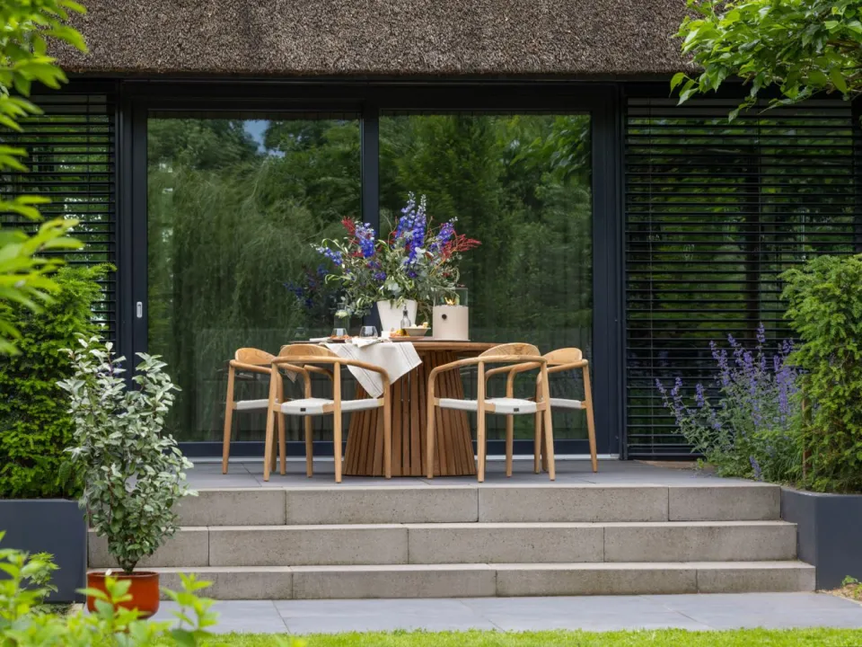 Bellagio tuinmeubelen Bellagio Santa Severina dining tuintafel ø150cm (h: 76cm) bruin, foto 4