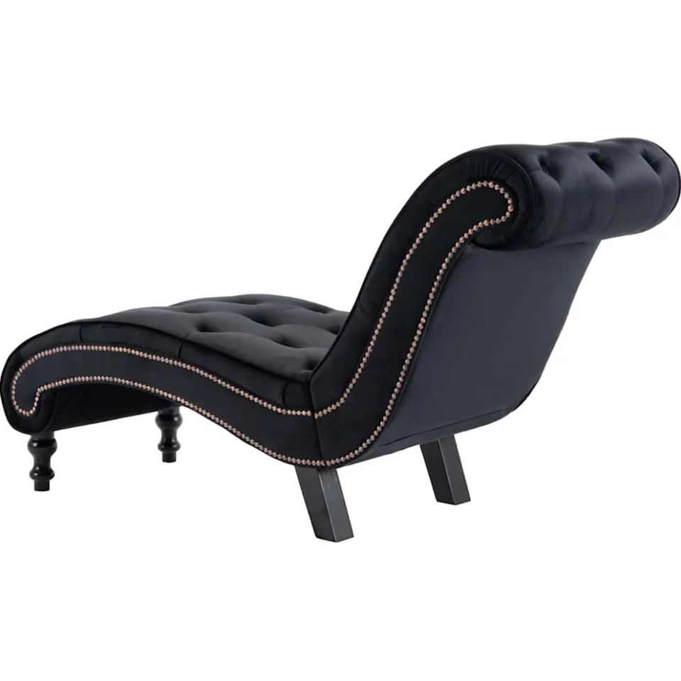 vidaXL Chaise longue fluweel zwart, foto 4