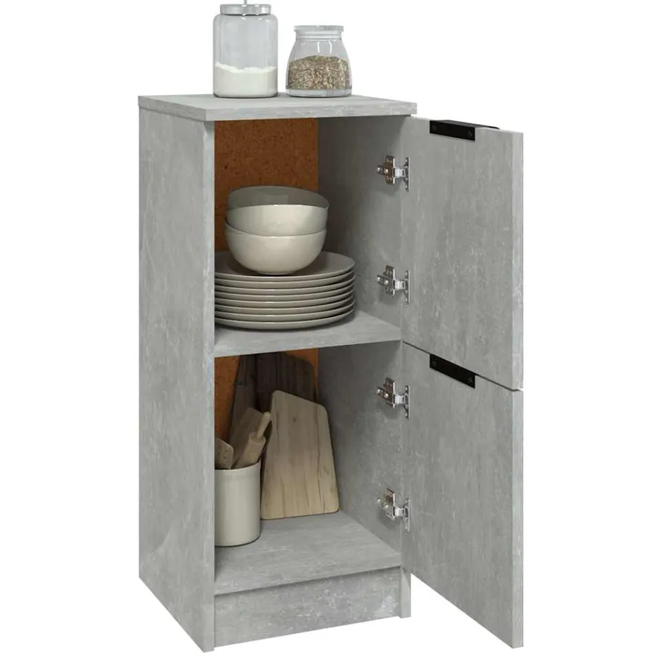 vidaXL Dressoir 30x30x70 cm bewerkt hout betongrijs