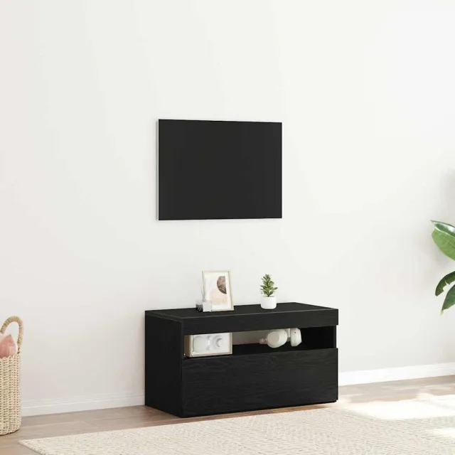 vidaXL TV-kast 75 x 35 x 40 cm Zwart Eiken Bewerkt hout, foto 2