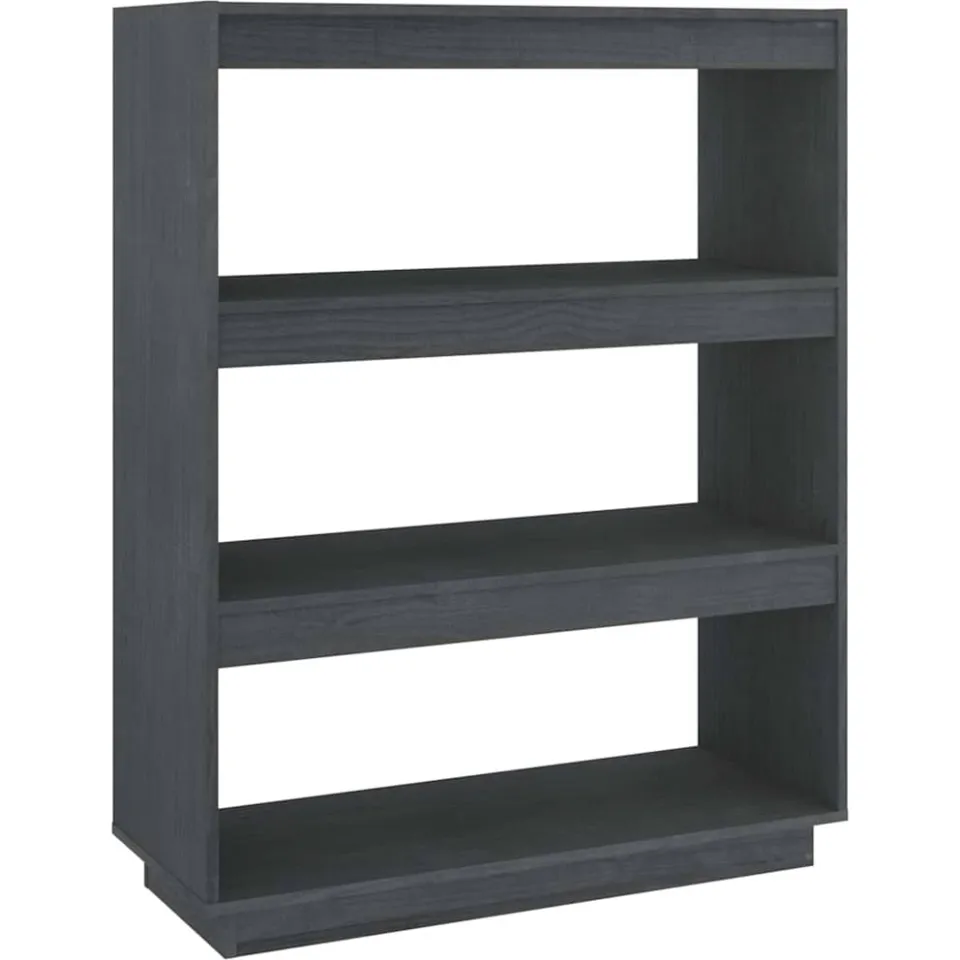 vidaXL Boekenkast/kamerscherm 80x35x103 cm massief grenenhout grijs