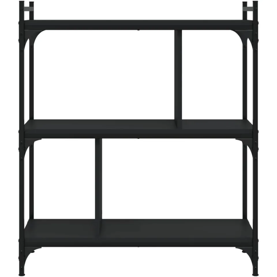 vidaXL Boekenkast 3-laags 76x32x88 cm bewerkt hout zwart, foto 4