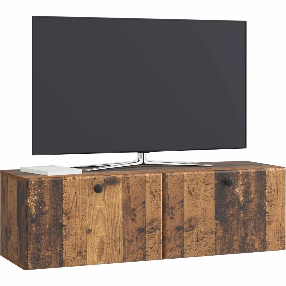 vidaXL Wandbeugel TV-kast 98 x 31 x 30 cm Oud hout Bewerkt hout bruin, foto 3
