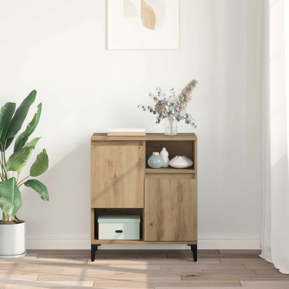 vidaXL Dressoir Artisan Eiken 60 x 35 x 70 cm Bewerkt hout, foto 4