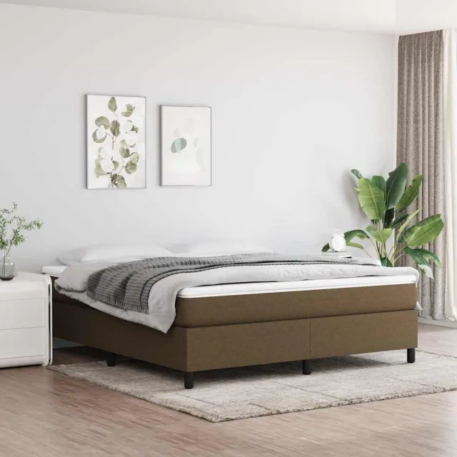 vidaXL Boxspring met matras stof donkerbruin 160x200 cm bruin