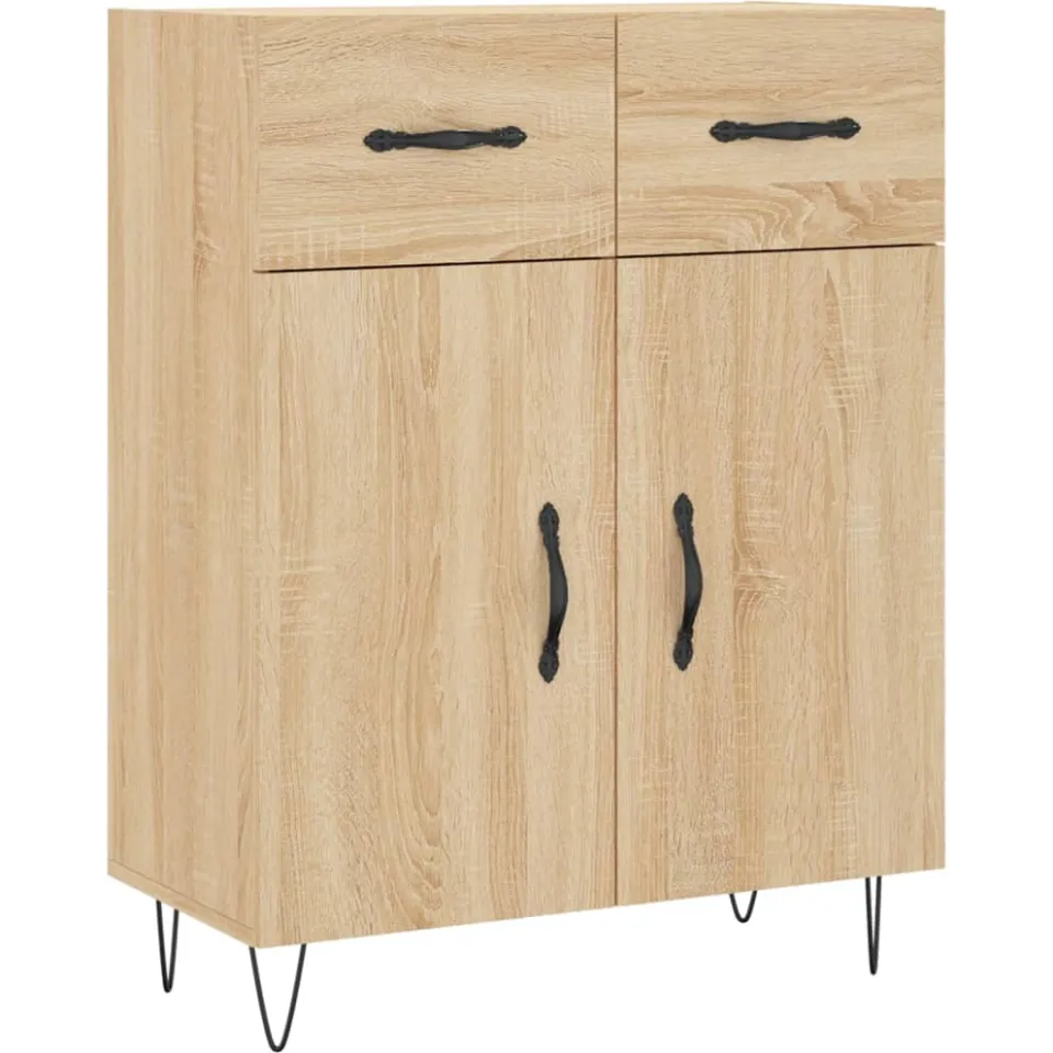 vidaXL Dressoir 69,5x34x90 cm bewerkt hout sonoma eikenkleurig, foto 3