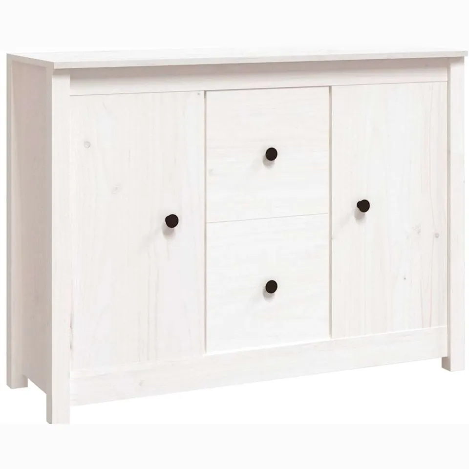 vidaXL Dressoir 100x35x74 cm massief grenenhout wit