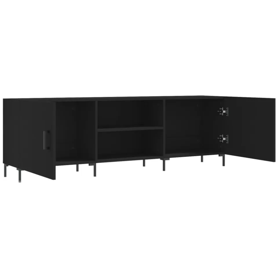 vidaXL Tv-meubel 150x30x50 cm bewerkt hout zwart, foto 4