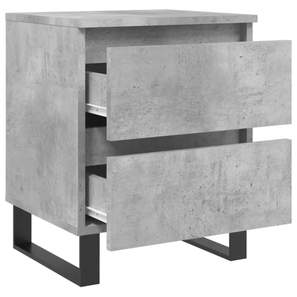 vidaXL Nachtkastje 40x35x50 cm bewerkt hout betongrijs grijs, foto 4
