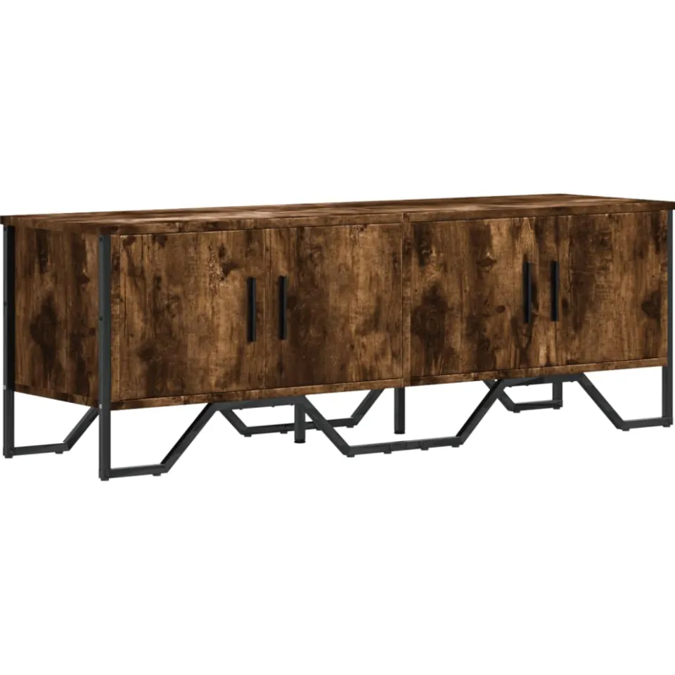vidaXL Tv-meubel 122x34x41 cm bewerkt hout gerookt eikenkleurig, foto 3