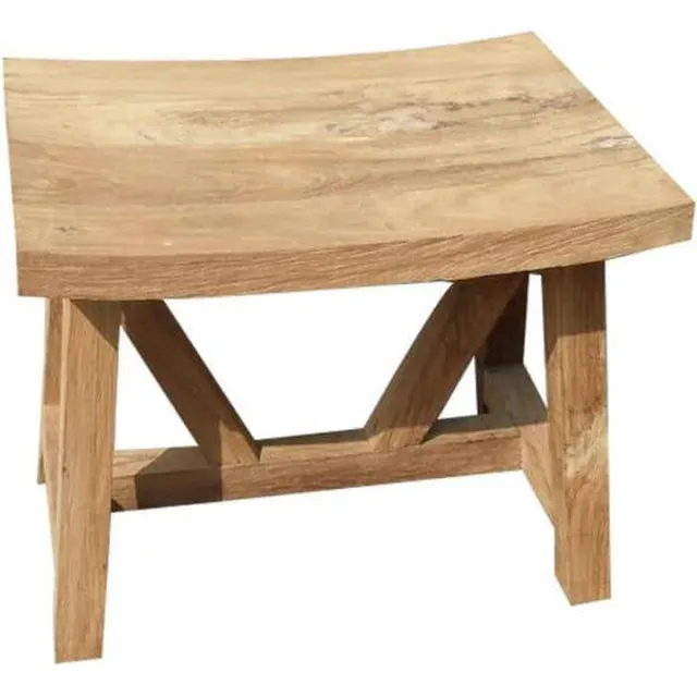 AVH-Collectie Stool voetenbank robuust teak Bruin / Terre