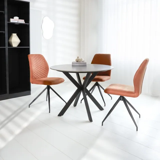Dimehouse Eettafel Rond Sintered Stone Marmerlook Grijs Yuna 150 x 150 x 76 cm - Marmer - Modern - Rond