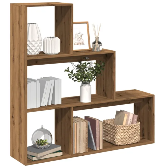 vidaXL Kamerscherm / boekenkast 123x29x123 cm hout artisanaal eiken Bruin