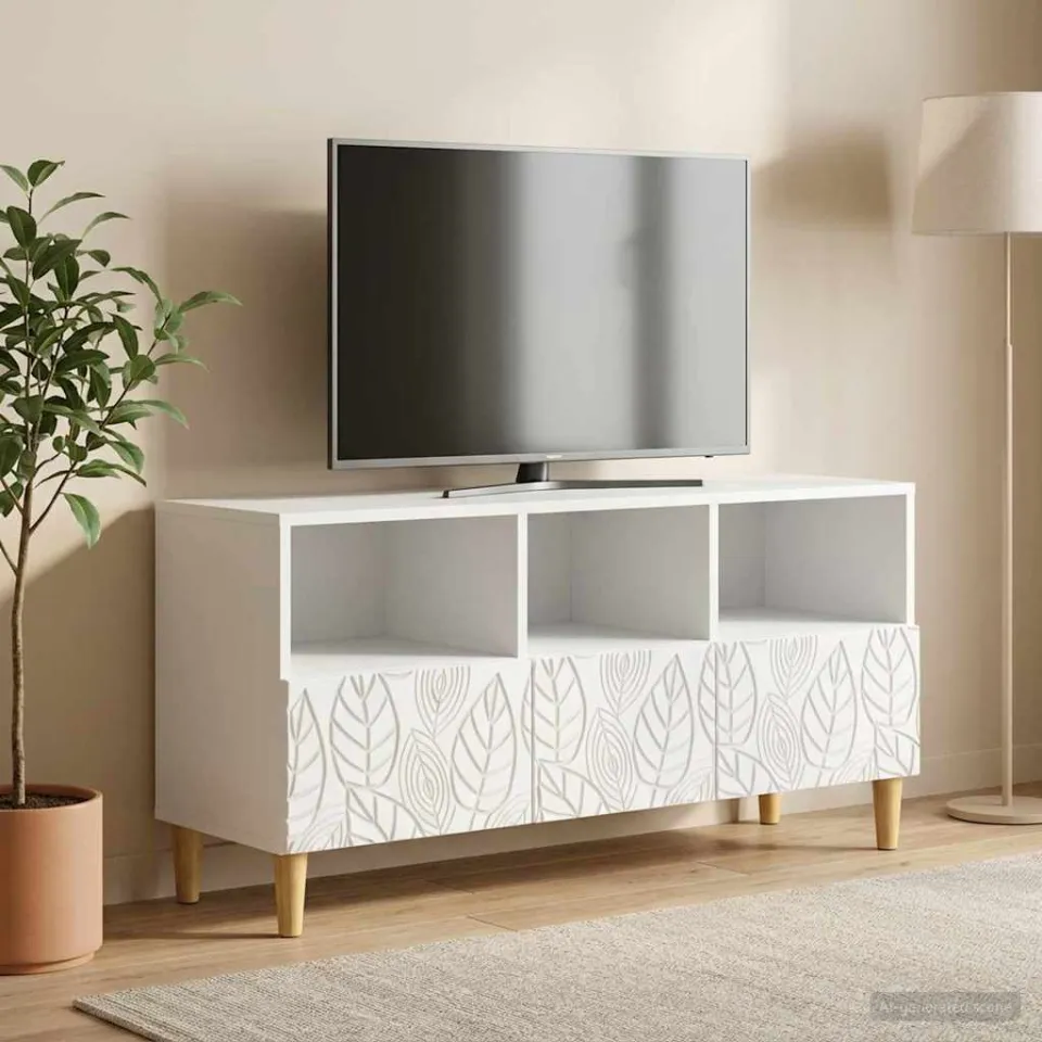 vidaXL TV-kast 102 x 34,5 x 50 cm Wit Bewerkt hout, foto 3