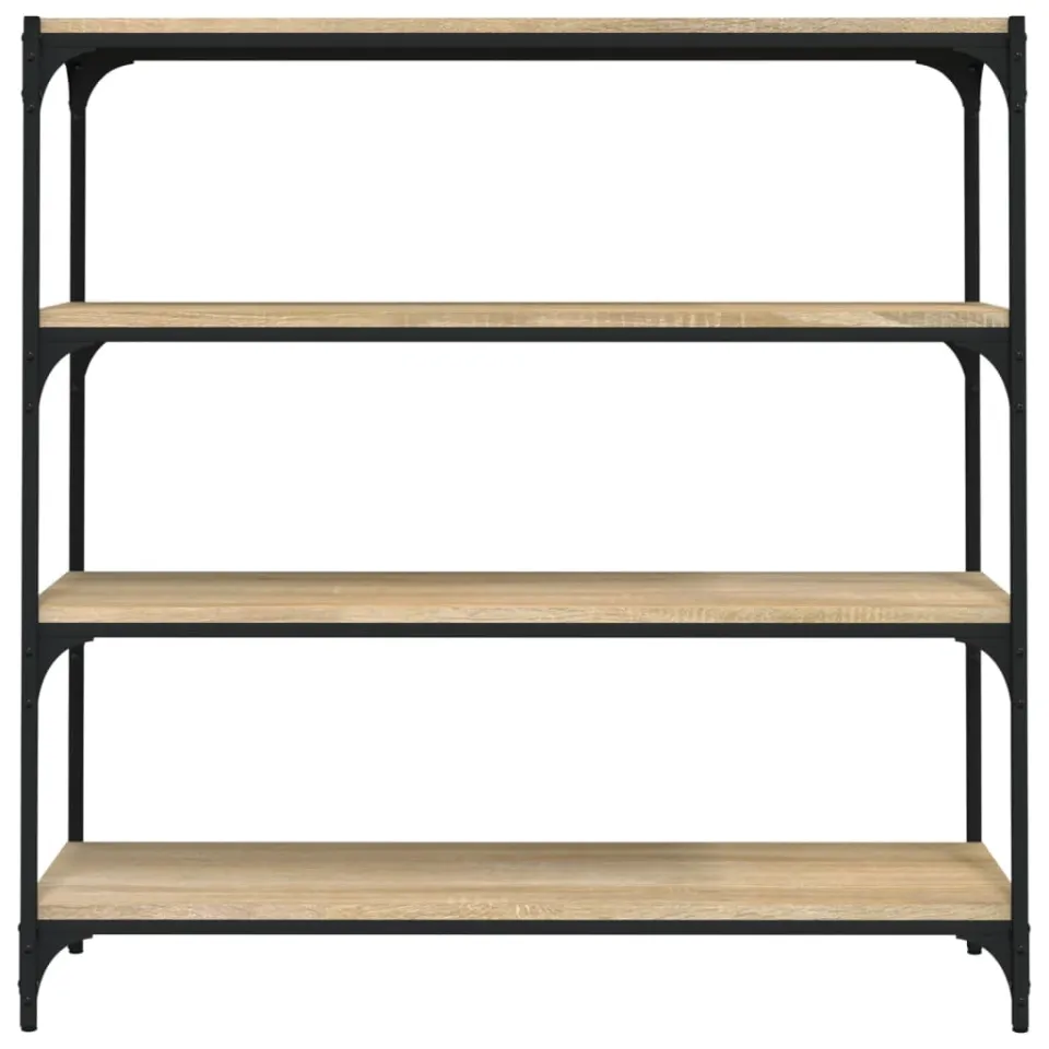 vidaXL Boekenkast 100x33x100 cm bewerkt hout en staal sonoma eiken, foto 4