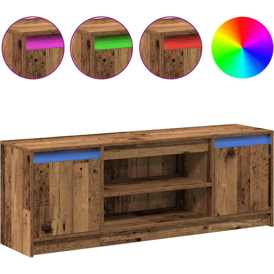 vidaXL TV Eenheden 139,5 x 34 x 50 cm Bruin Bewerkt hout, foto 4