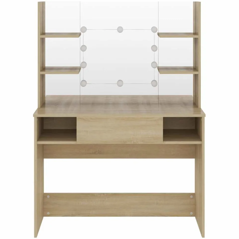 vidaXL Kaptafel met LED-verlichting 100x40x135 cm MDF eikenkleurig, foto 2