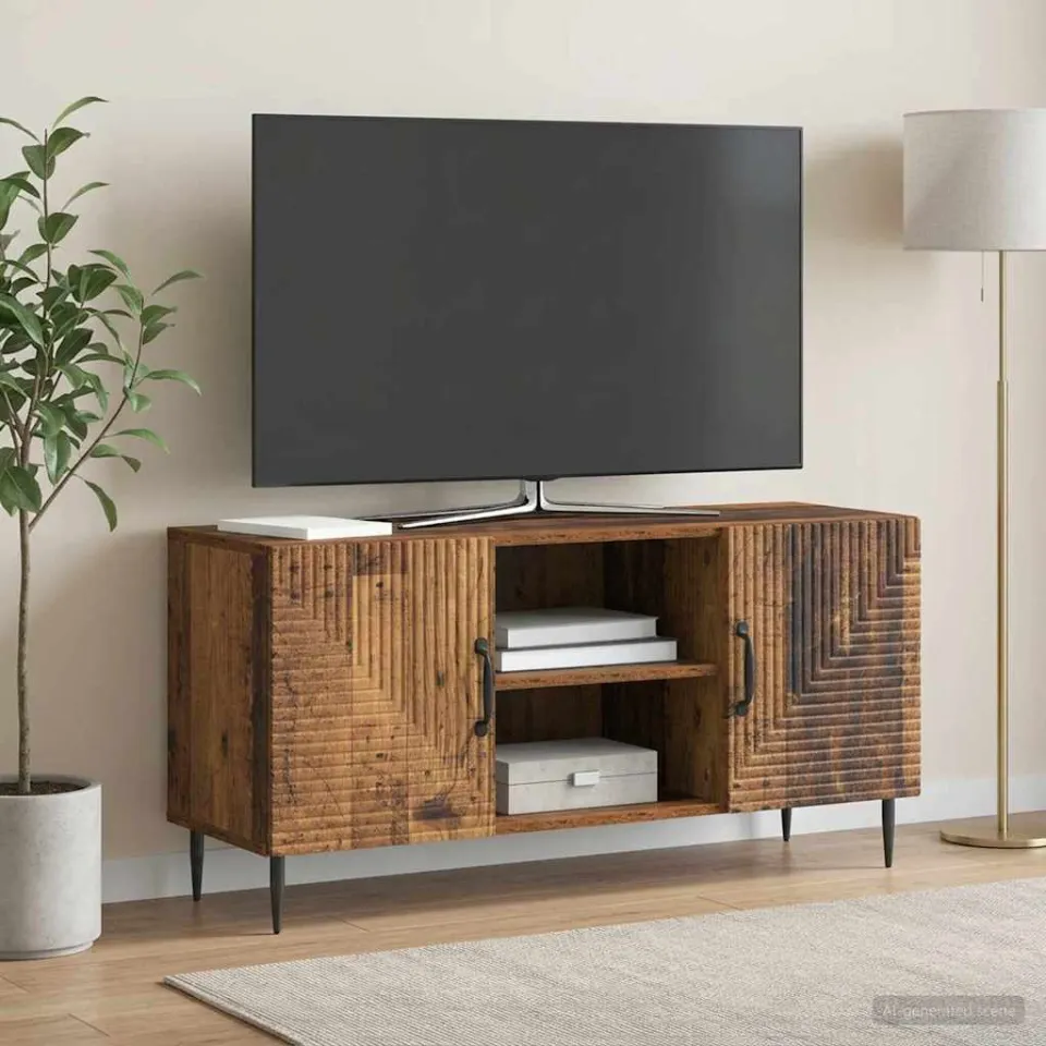 vidaXL TV-kast Oud hout 102 x 34,5 x 50 cm Bewerkt hout bruin, foto 4
