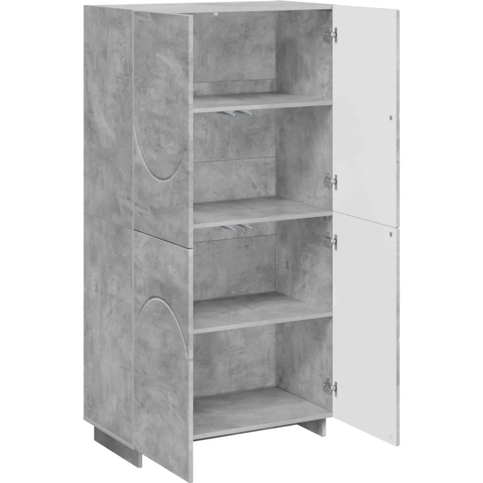 vidaXL Hoge kast Betongrijs 79 x 41 x 151 cm Bewerkt hout