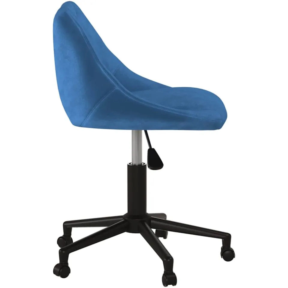 vidaXL Eetkamerstoel draaibaar fluweel blauw, foto 4