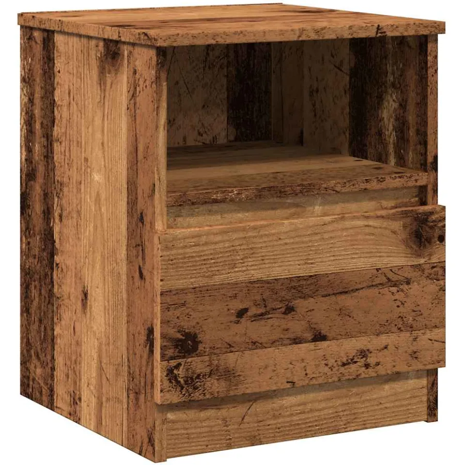 vidaXL Nachtkastje 40x40x50 cm bewerkt hout oud houtkleurig Bruin