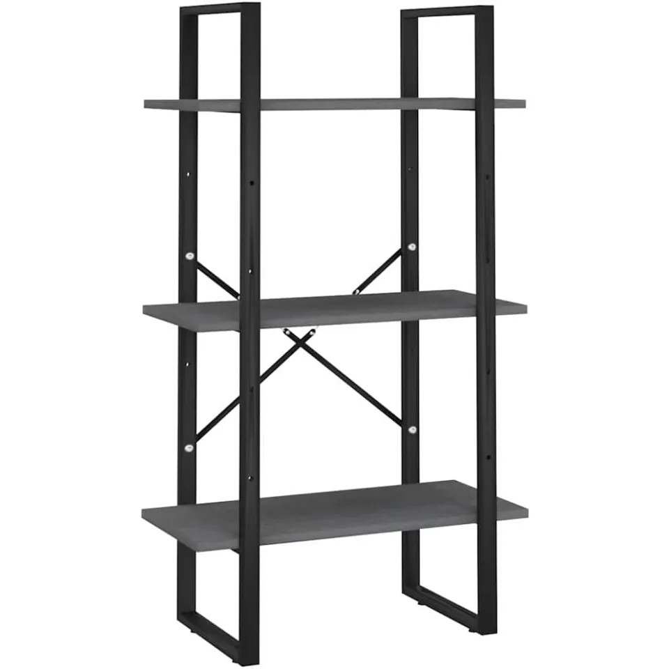 vidaXL Opbergrek 60x30x105 cm massief grenenhout grijs