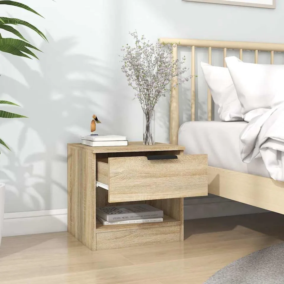 vidaXL Nachtkastjes 2 st bewerkt hout sonoma eikenkleurig, foto 4