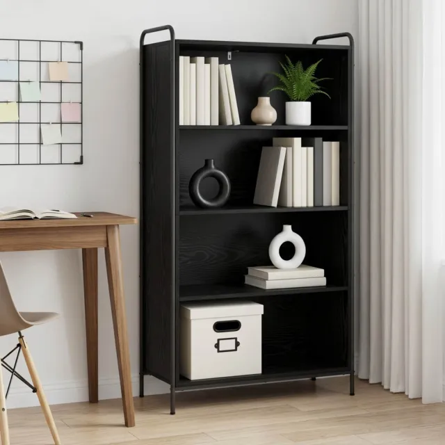 vidaXL Boekenkast 55,5 x 33 x 174 cm Bewerkt hout Zwart eiken, foto 2