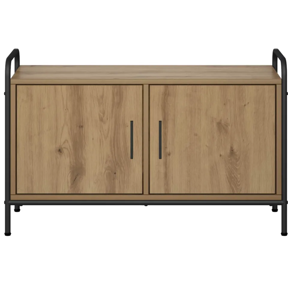 vidaXL Tv-meubel 79,5 x 33 x 50 cm Artisanaal eiken Bewerkt hout, foto 4