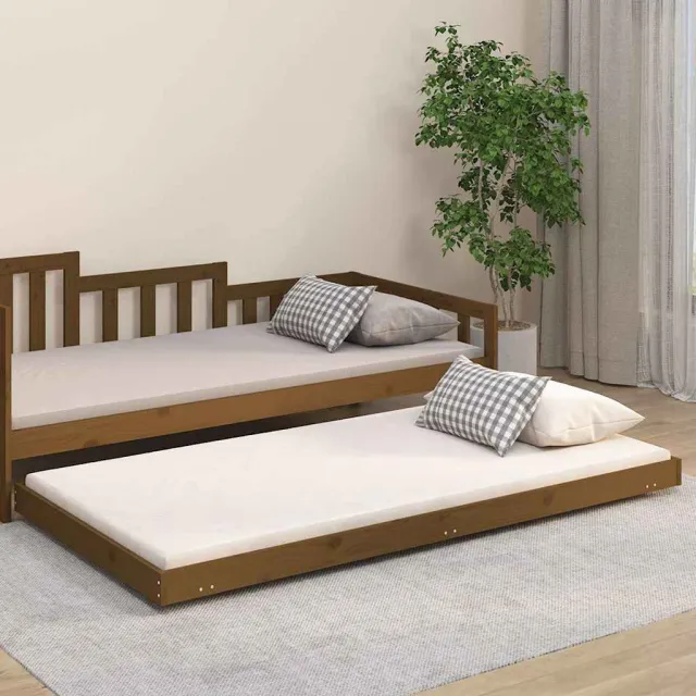 vidaXL Bedframe massief grenenhout honingbruin 100x200 cm bruin